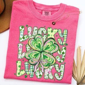 St Patricks Day Lucky Clover T-Shirt Comfort Colors® Tee Irish Shenanigans Shirt